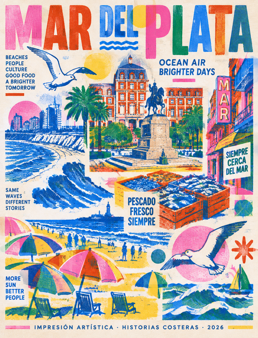 Crea un elegante cartel de viaje moderno, inspirado en la...