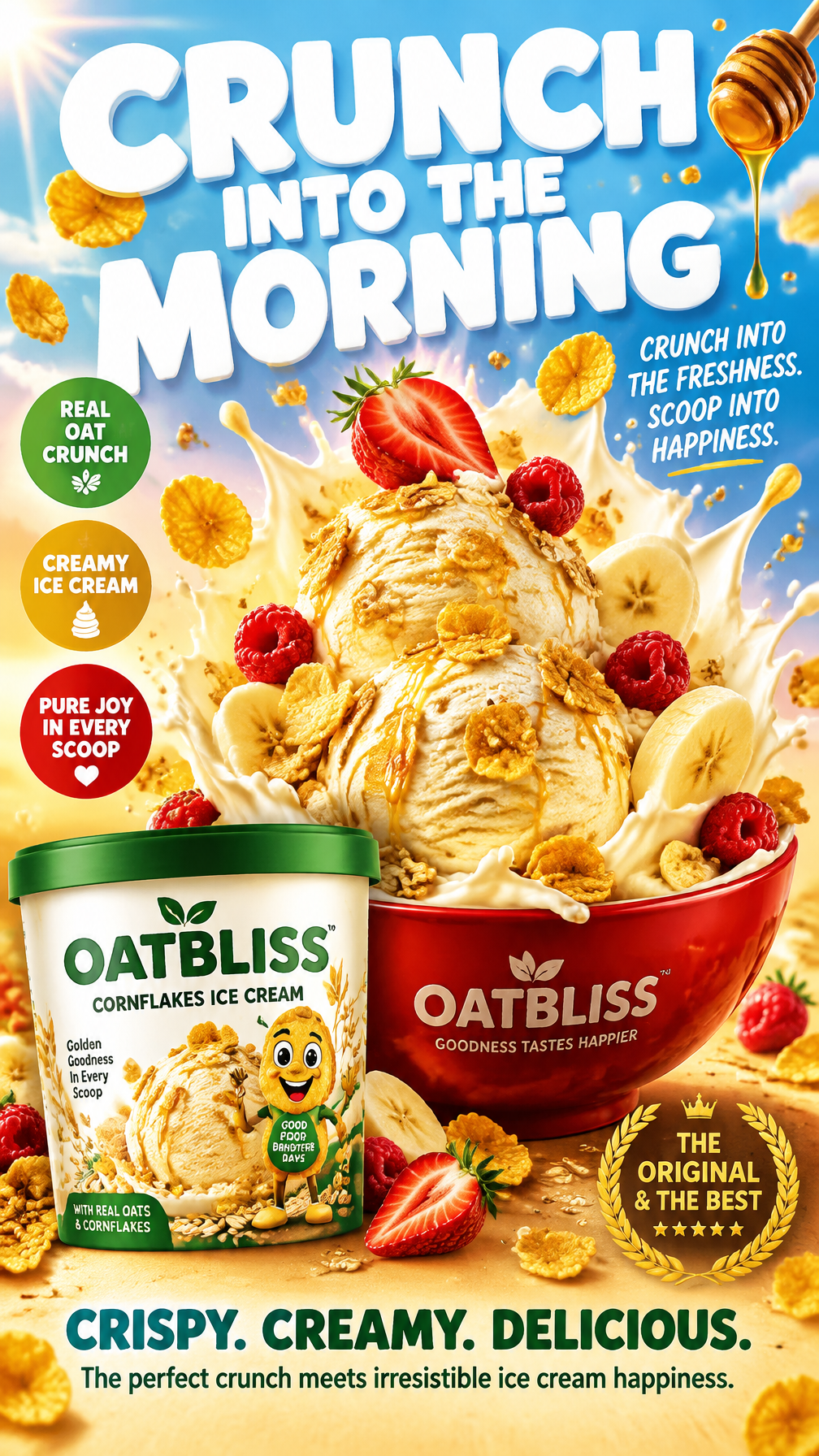 GOLDEN HONEY OATBLISS ICE CREAM CORNFLAKES — PREMIUM FMCG...